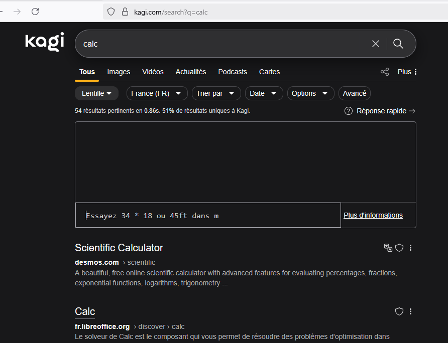 {Capture of working widget for "calc" on Firefox desktop}
