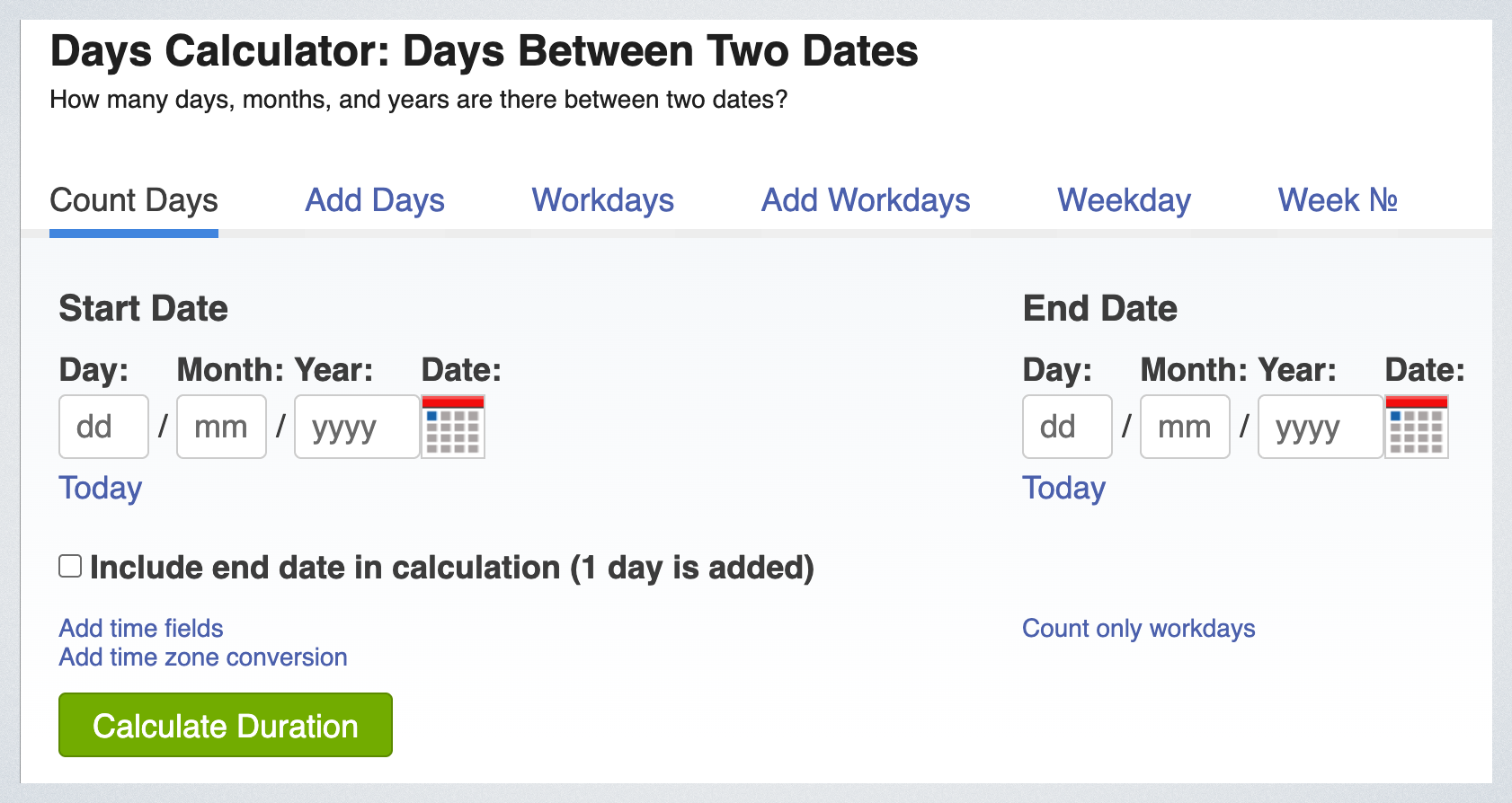Better UX for date calculator widget. - Kagi Feedback