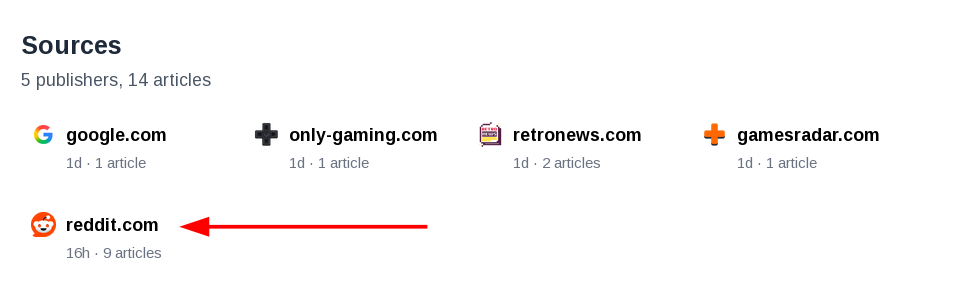 image.png {image with red arrow pointing at a Reddit article link which doesn't have the Redirect Rules applied to}