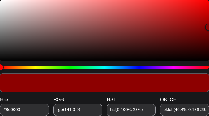 image.png {Some color picker, with an added field for OKLCH and rearrangement of the different elements}