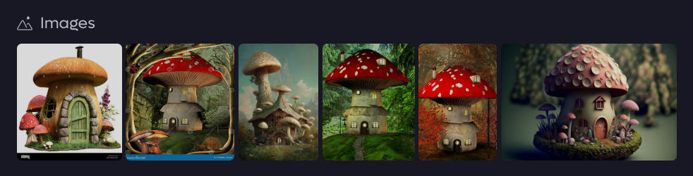 image.png {mushroom house images embedded in web search results that include some AI images}
